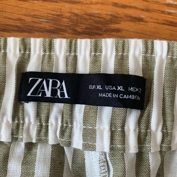 Zara belted striped pant. Size XL. - Picture 3 of 3
